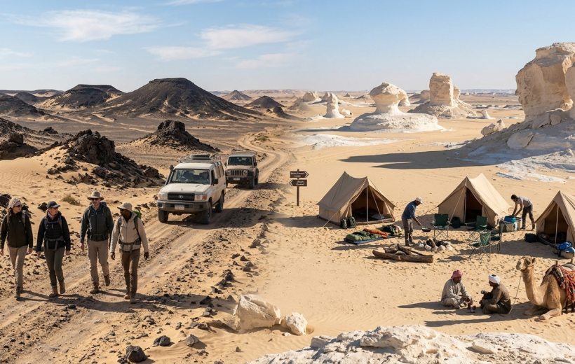 White & Black desert camping tour 2 Days 1 night From Cairo